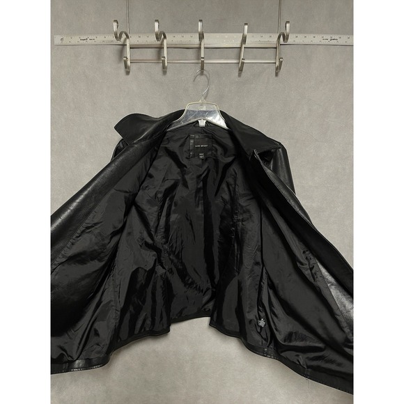 Lane Bryant Jacket Women 22 24 Black Faux Leather Moto Biker Cropped Goth Cyber - Picture 9 of 9